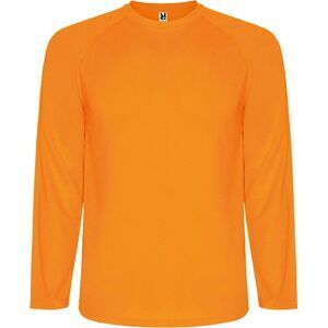 Roly Childrens/Kids Montecarlo Long-Sleeved Sports T-Shirt / Fluorescent Orange